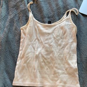 Gold and white stripped tank top